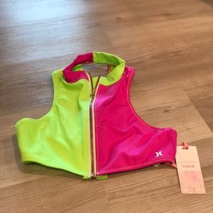 NWT LoveShackFancy x Hurley solid blocked high neck top, size S